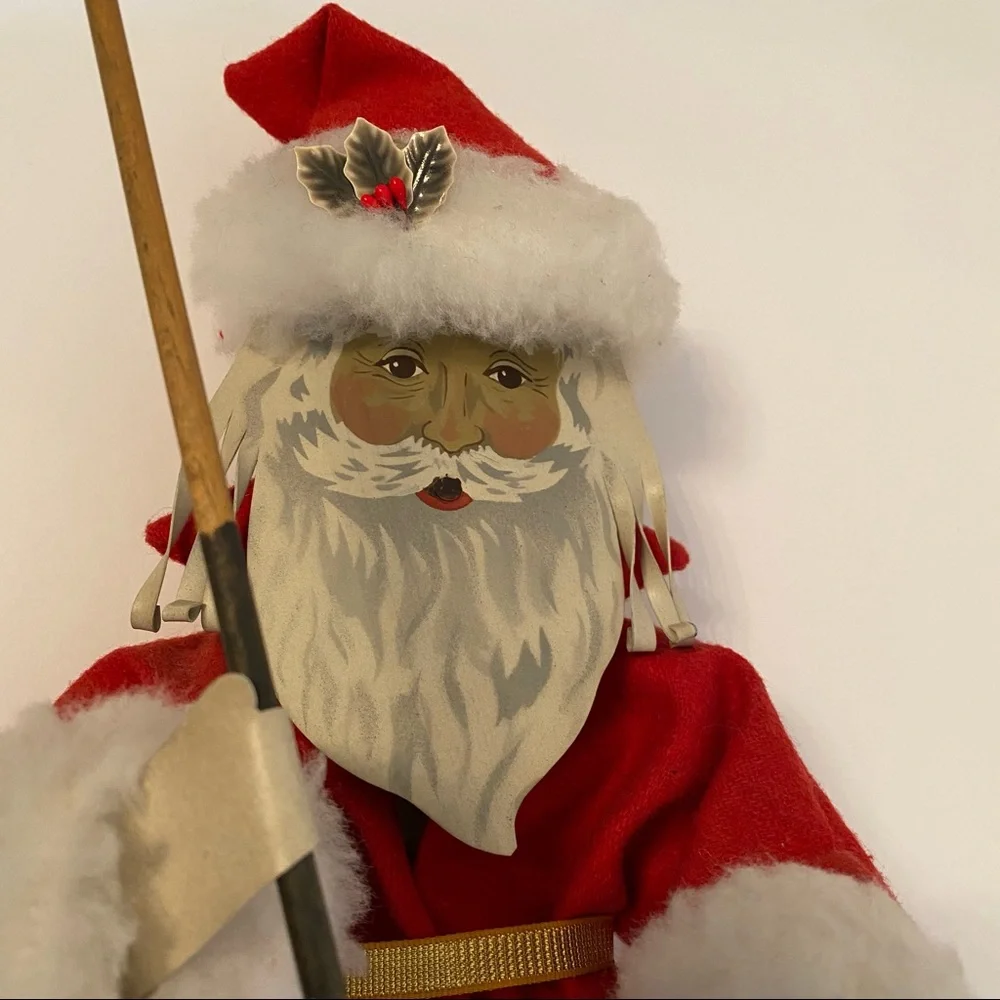 SHADOWDANCER 2008 AMERICAN FOLK ART GOLFING SANTA 18” TALL METAL HOLIDAY HOME